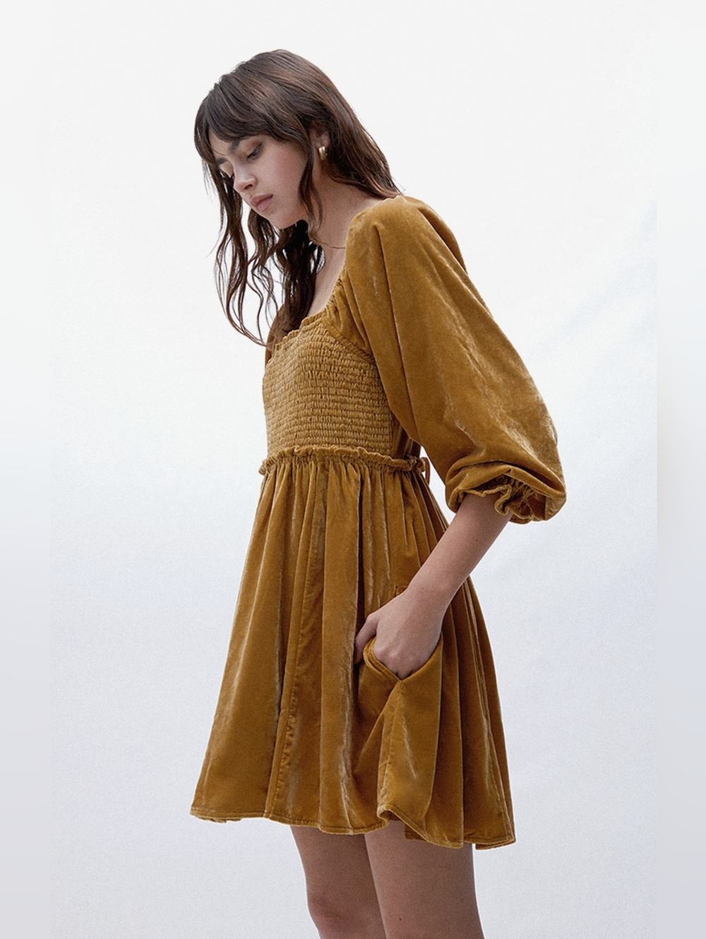 Free People Daphne velvet mini dress